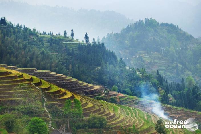 THE LONGJI RICE TERRACES GUILIN CHINA