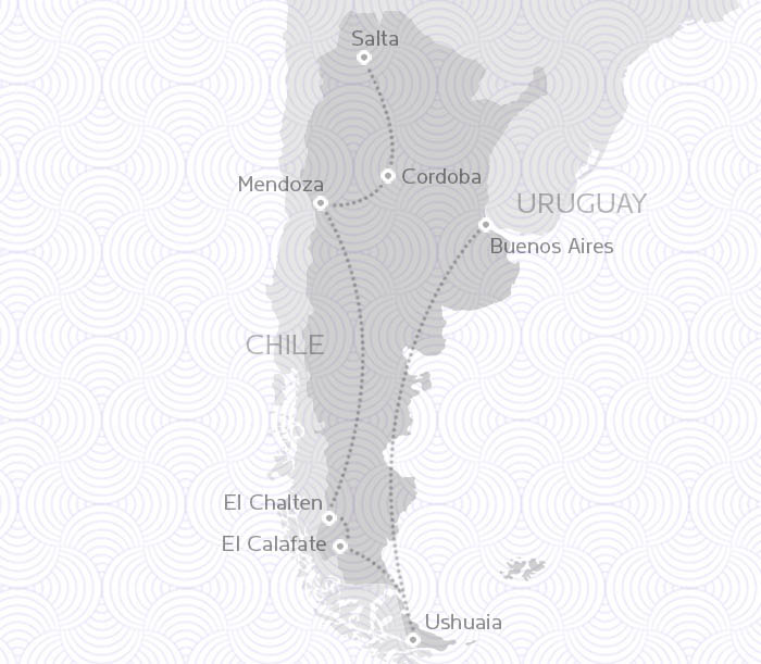 MAP ROUTE ARGENTINA