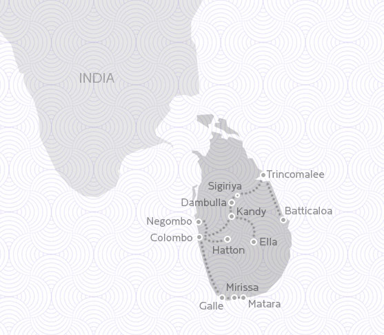 MAP ROUTE SRI LANKA